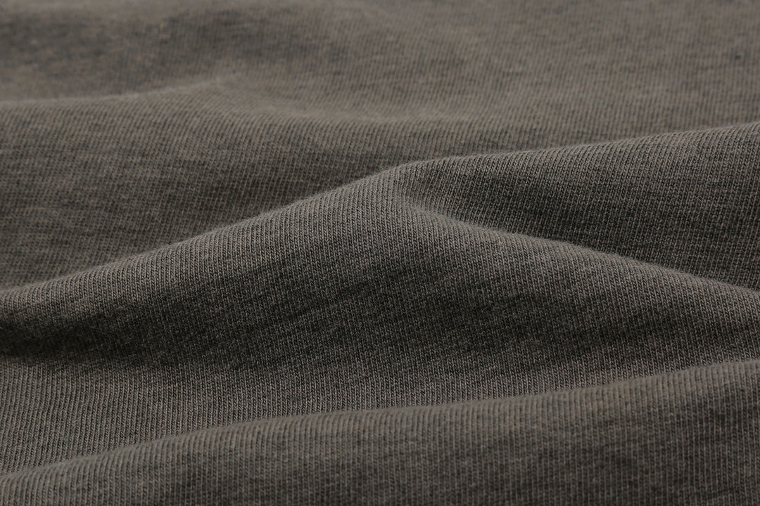Deluxeware MTM-00 7.5oz “Wood Grain” Loopwheeled Pocket T-Shirt Made in Japan Fabric Close Up