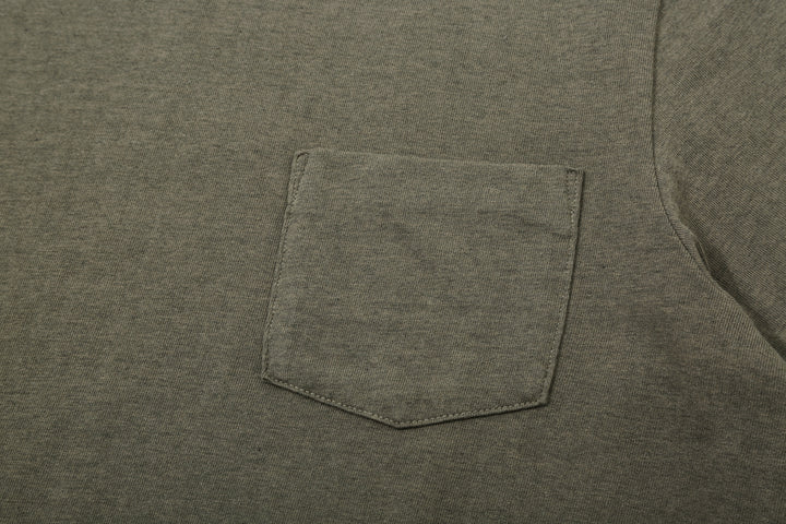 Deluxeware MTM-00 7.5oz “Wood Grain” Loopwheeled Pocket T-Shirt Made in Japan Heather Green Pocket