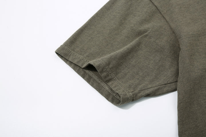 Deluxeware MTM-00 7.5oz “Wood Grain” Loopwheeled Pocket T-Shirt Made in Japan Heather Green Sleeve