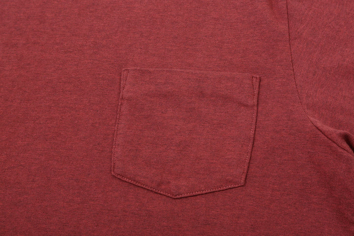 Deluxeware MTM-00 7.5oz “Wood Grain” Loopwheeled Pocket T-Shirt Made in Japan Heather Red Pocket