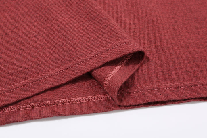 Deluxeware MTM-00 7.5oz “Wood Grain” Loopwheeled Pocket T-Shirt Made in Japan Heather Red Hem