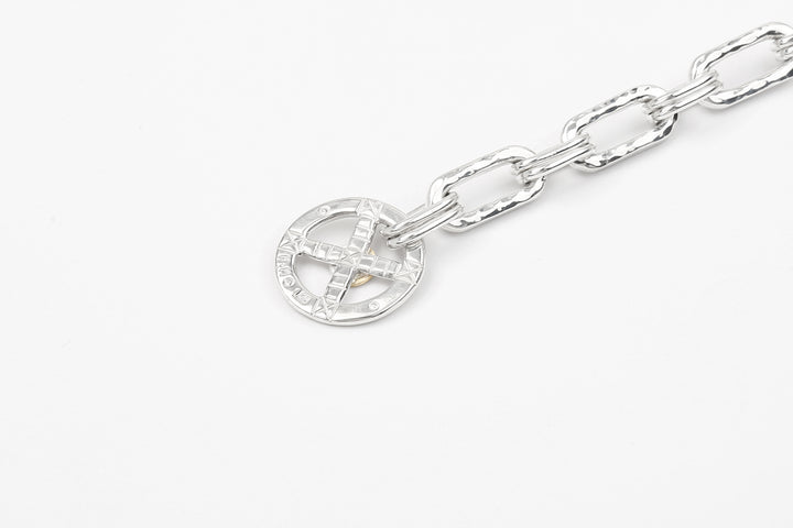 Moto BR-03 handmade chain bracelet eagle silver K18 gold accent Japan handcrafted bracelet close up