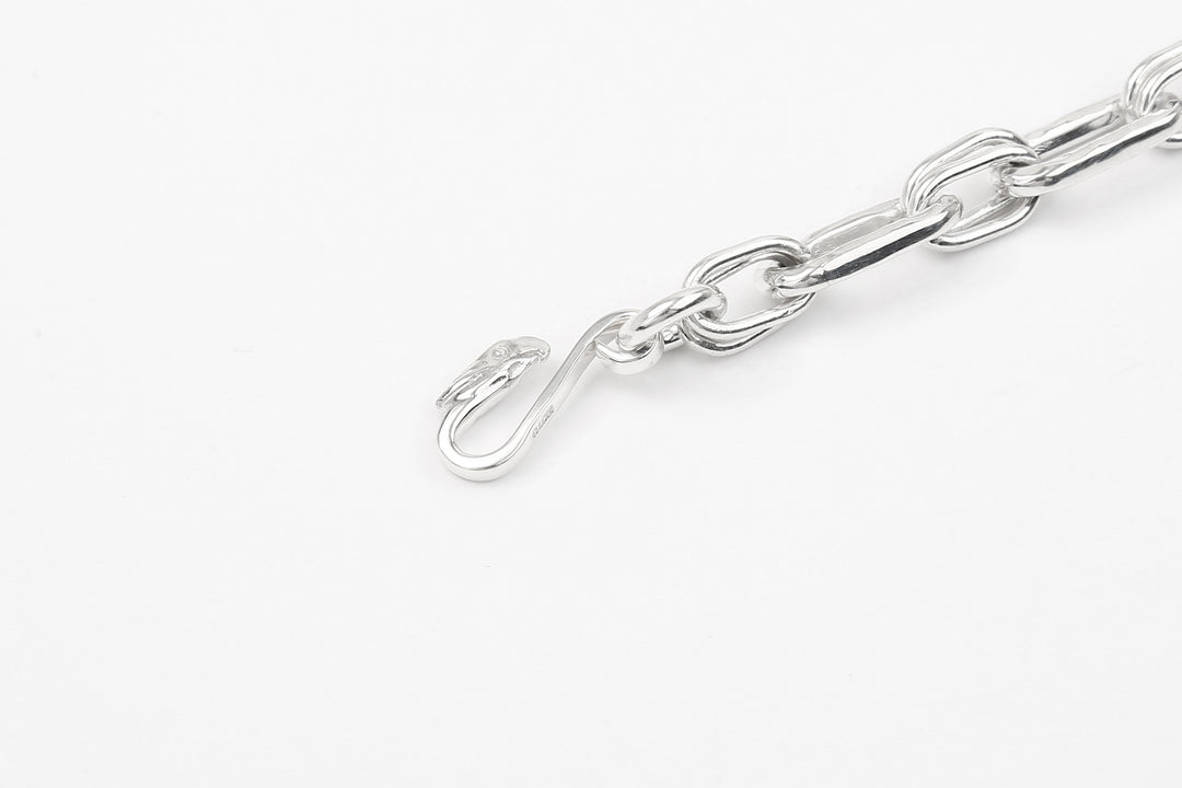 Moto BR-03 handmade chain bracelet eagle silver K18 gold accent Japan handcrafted bracelet hook