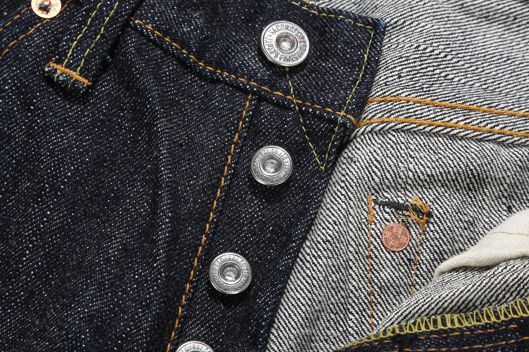 Samurai Jeans S511XX 19oz Kiwami selvedge denim slim tapered fit buttons