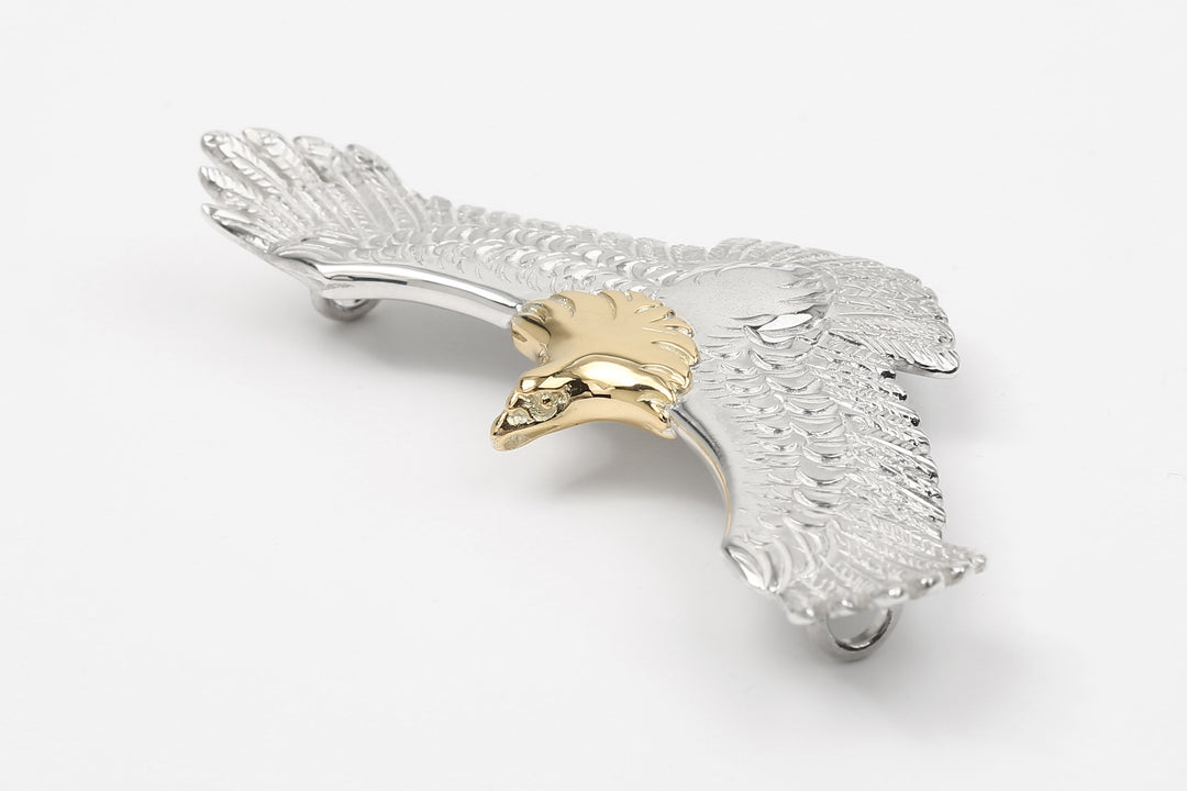 Moto EG-01 eagle silver pendant K18 gold accent native style Japan handcrafted jewelry head gold