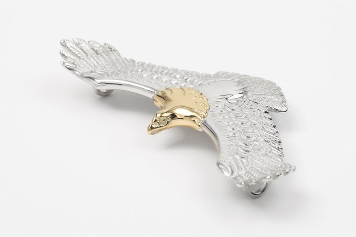 Moto EG-01 eagle silver pendant K18 gold accent native style Japan handcrafted jewelry head gold