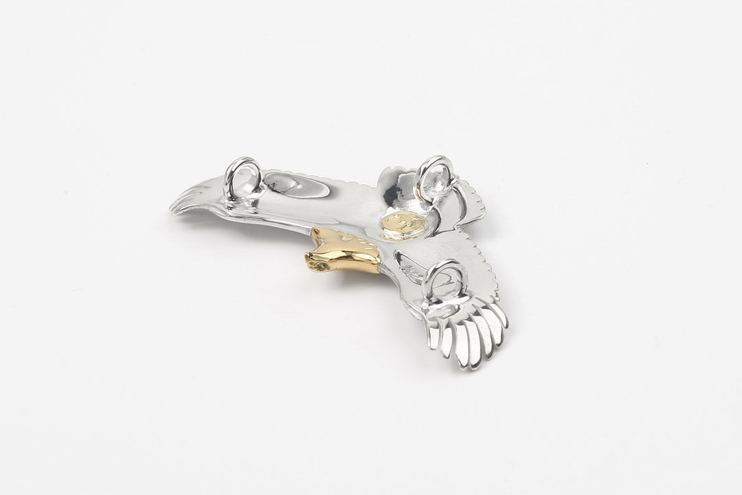 Moto Hideo Motoike EG-02 Eagle Pendant with K18 Gold Accent – Medium