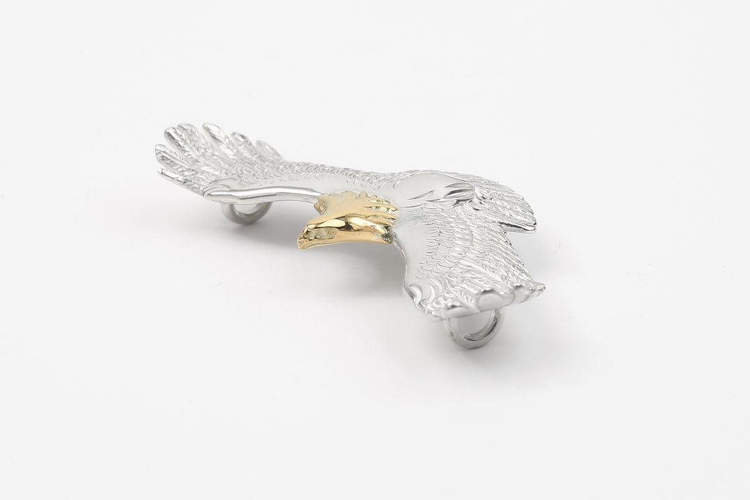 Moto Hideo Motoike EG-03 Eagle Pendant with K18 Gold Accent – Small full view head and eyes