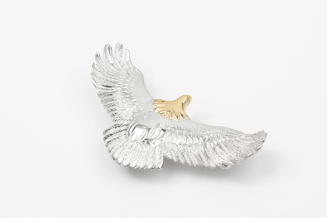 Moto Hideo Motoike EG-03 Eagle Pendant with K18 Gold Accent – Small full view detail wing