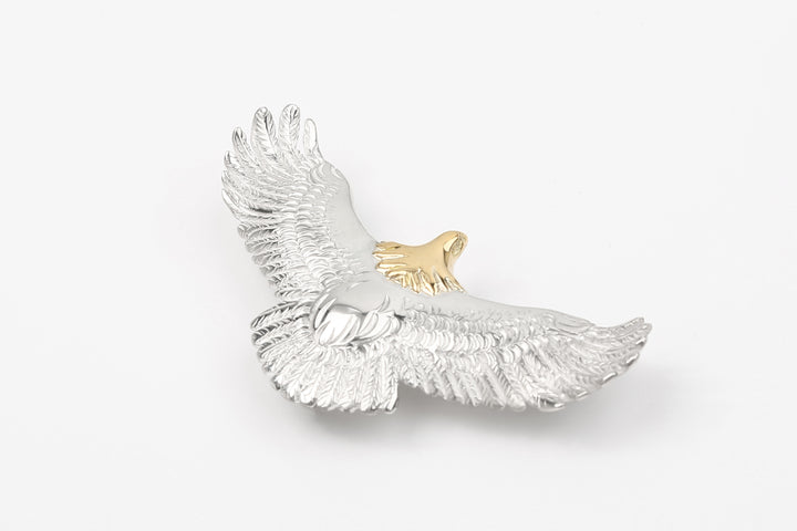 Moto Hideo Motoike EG-03 Eagle Pendant with K18 Gold Accent – Small full view detail wing