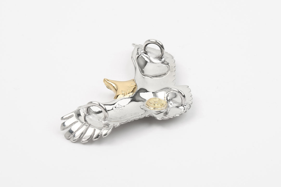 Moto Hideo Motoike EG-03 Eagle Pendant with K18 Gold Accent – Small full view back side hole