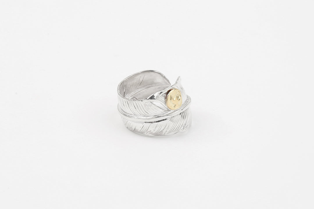 Moto Hideo Motoike RG-01 Kazekiri Feather Ring with K18 Gold Accent full view_5