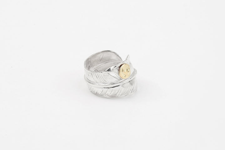 Moto Hideo Motoike RG-01 Kazekiri Feather Ring with K18 Gold Accent full view_5