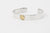 Moto BC-01G eagle silver bangle K18 gold accent native style handmade bracelet Japan close up