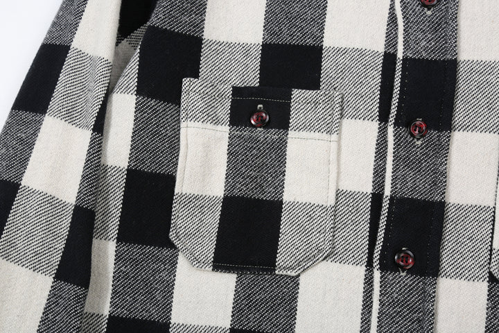 Warehouse Lot 3104 selvedge flannel shirt long sleeve check pattern made in Japan cotton chest pocket