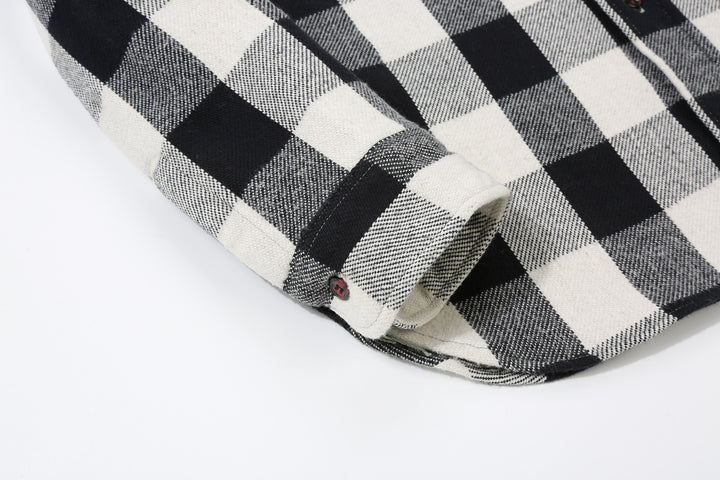 Warehouse Lot 3104 selvedge flannel shirt long sleeve check pattern made in Japan cotton cuff