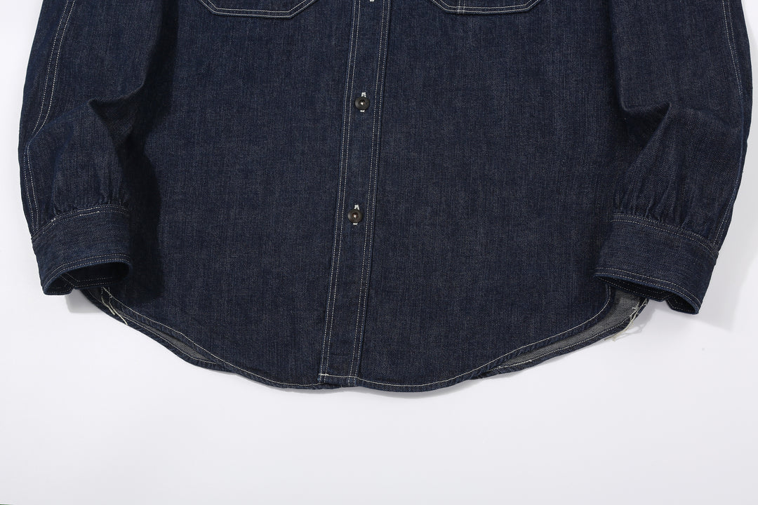 Freewheelers 2623002 Birner 8.5oz Indigo Denim Mechanic Shirt – Curved Front Hem