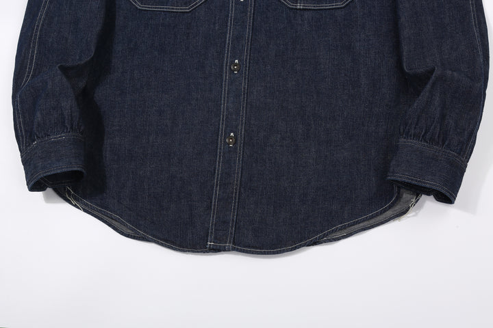 Freewheelers 2623002 Birner 8.5oz Indigo Denim Mechanic Shirt – Curved Front Hem