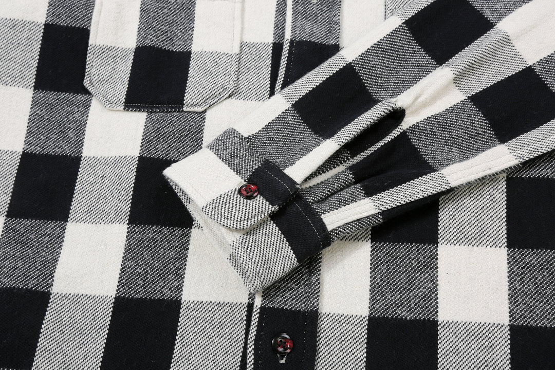 Warehouse Lot 3104 selvedge flannel shirt long sleeve check pattern made in Japan cotton cuff button