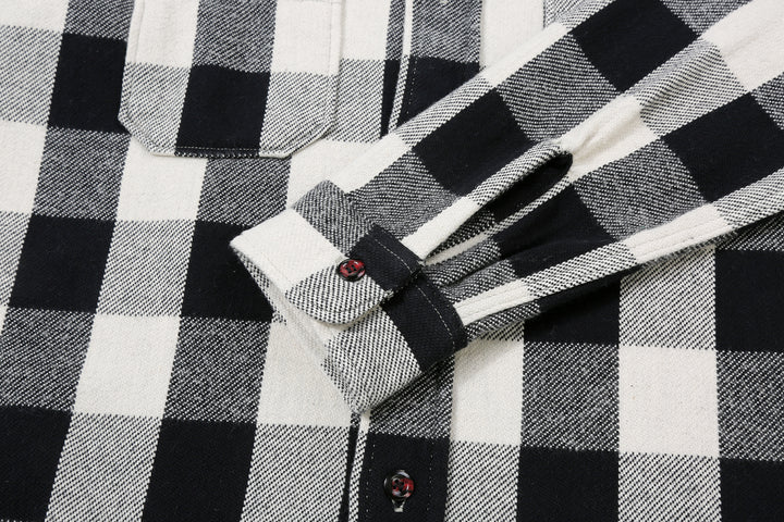 Warehouse Lot 3104 selvedge flannel shirt long sleeve check pattern made in Japan cotton cuff button