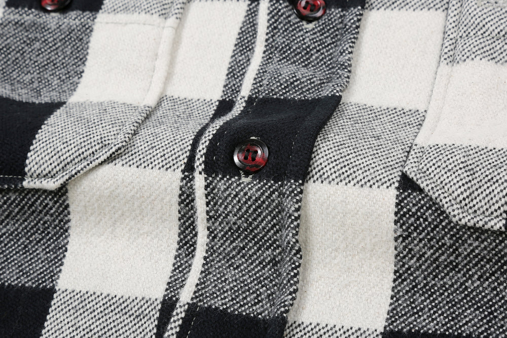 Warehouse Lot 3104 selvedge flannel shirt long sleeve check pattern made in Japan cotton button detail