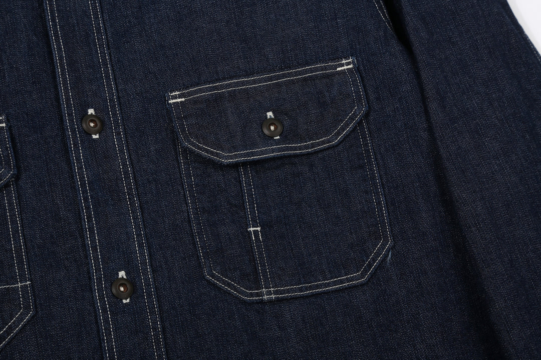 Freewheelers 2623002 Birner 8.5oz Indigo Denim Mechanic Shirt – Two-Way Chest Pocket