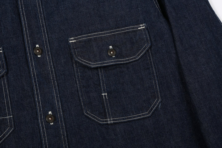 Freewheelers 2623002 Birner 8.5oz Indigo Denim Mechanic Shirt – Two-Way Chest Pocket