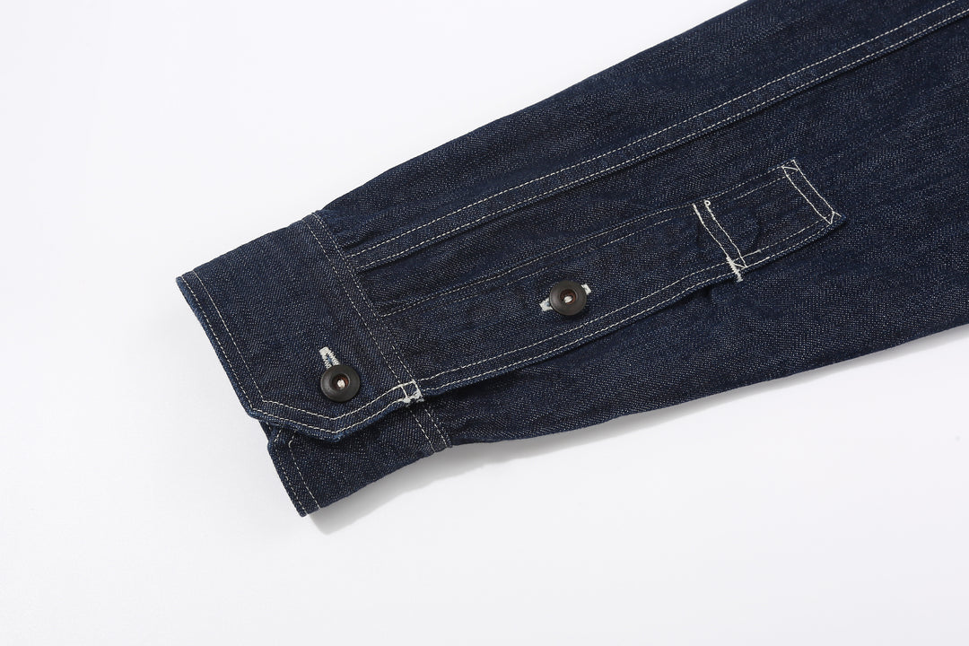 Freewheelers 2623002 Birner 8.5oz Indigo Denim Mechanic Shirt – Sleeve Placket and Cuff