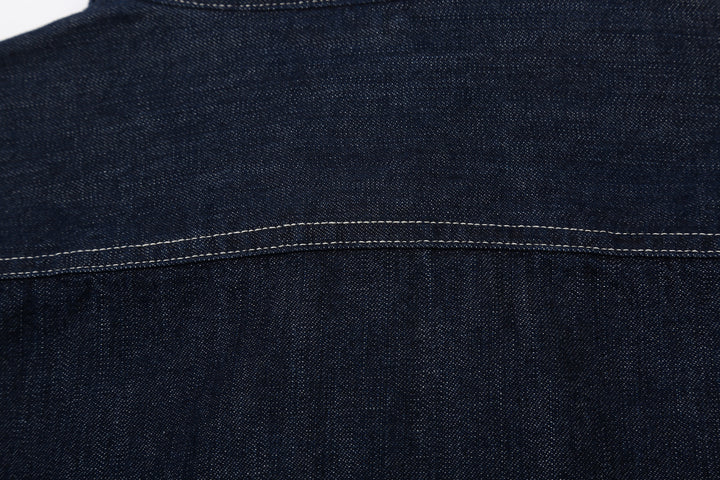 Freewheelers 2623002 Birner 8.5oz Indigo Denim Mechanic Shirt – Back Yoke Stitching