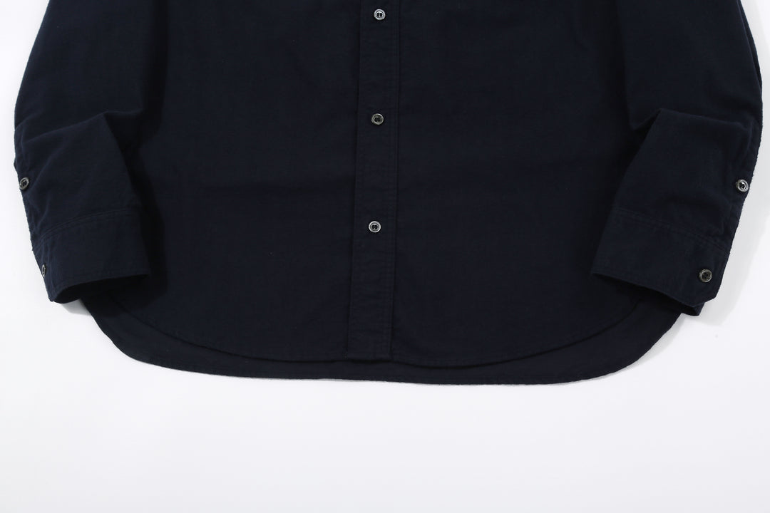 DALEE’S & CO. BF.49 Lightweight Flannel Shirt in Navy – Curved Hem and Cuffs