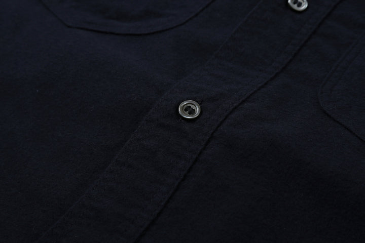 DALEE’S & CO. BF.49 Lightweight Flannel Shirt in Navy – Front Placket and Shell Button