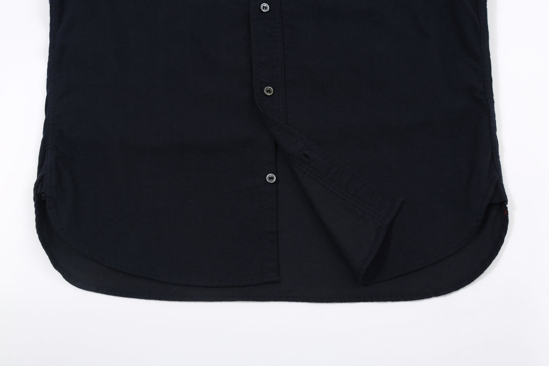 DALEE’S & CO. BF.49 Lightweight Flannel Shirt in Navy – Curved Hem and Inner Placket