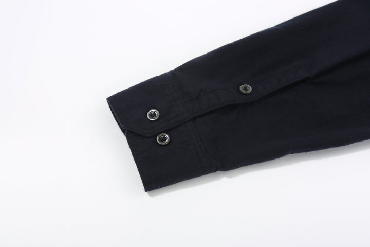 DALEE’S & CO. BF.49 Lightweight Flannel Shirt in Navy – Cuff Buttons and Sleeve Placket