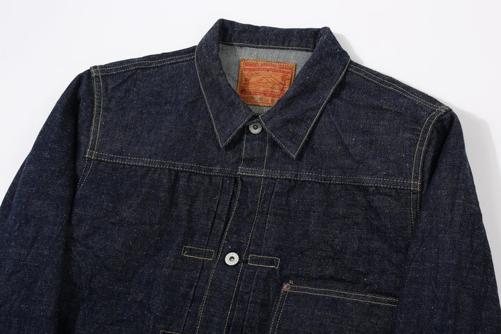 Samurai Jeans S554HX 15.8oz GL3 Samurai Cotton Selvedge Denim Type 1 Jacket - Collar and Upper Front Detail