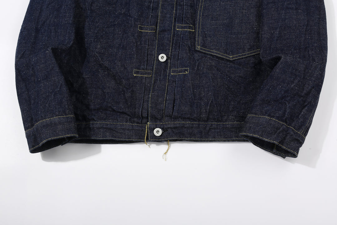 Samurai Jeans S554HX 15.8oz GL3 Samurai Cotton Selvedge Denim Type 1 Jacket - Front Hem and Button Detail