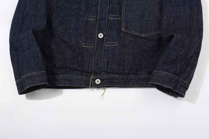 Samurai Jeans S554HX 15.8oz GL3 Samurai Cotton Selvedge Denim Type 1 Jacket - Front Hem and Button Detail