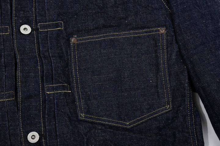 Samurai Jeans S554HX 15.8oz GL3 Samurai Cotton Selvedge Denim Type 1 Jacket - Chest Pocket and Front Pleat Detail
