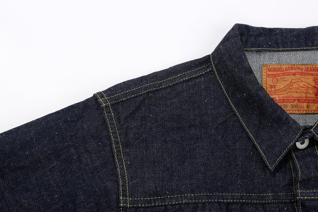 Samurai Jeans S554HX 15.8oz GL3 Samurai Cotton Selvedge Denim Type 1 Jacket - Collar and Shoulder Detail