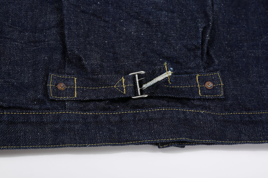 Samurai Jeans S554HX 15.8oz GL3 Samurai Cotton Selvedge Denim Type 1 Jacket - Cinch Back and Selvedge Detail