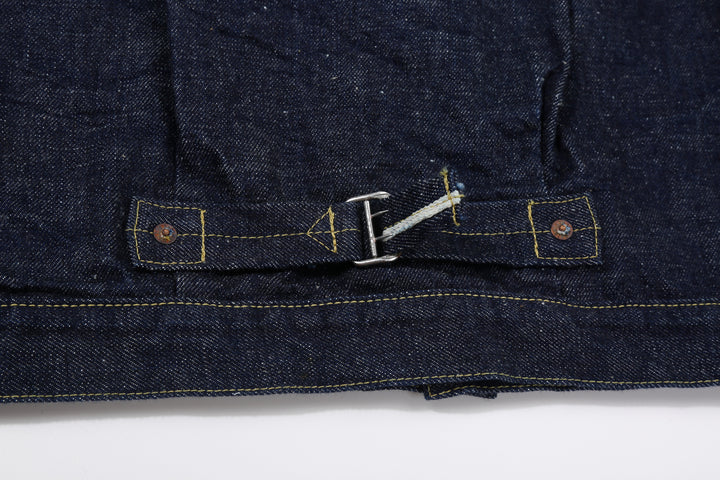 Samurai Jeans S554HX 15.8oz GL3 Samurai Cotton Selvedge Denim Type 1 Jacket - Cinch Back and Selvedge Detail