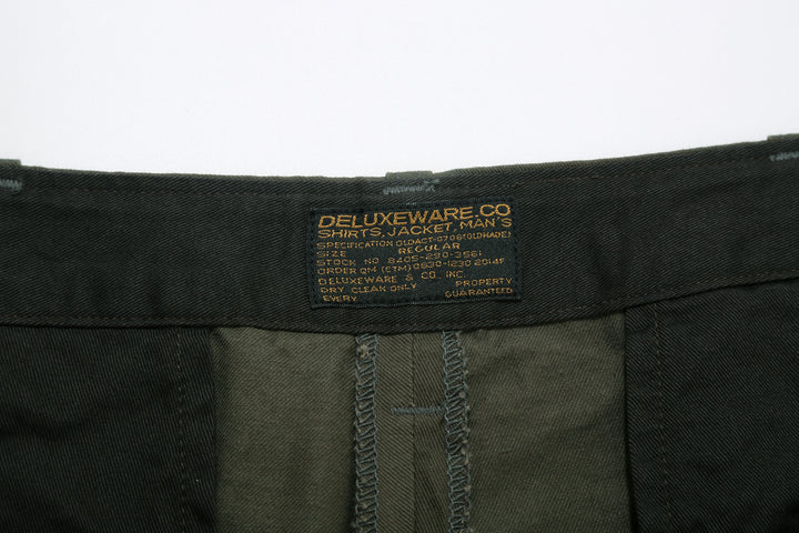 Deluxeware 946A MIL-SPEC ’46 Chino Trousers in Army Green – Interior Waistband and Brand Label