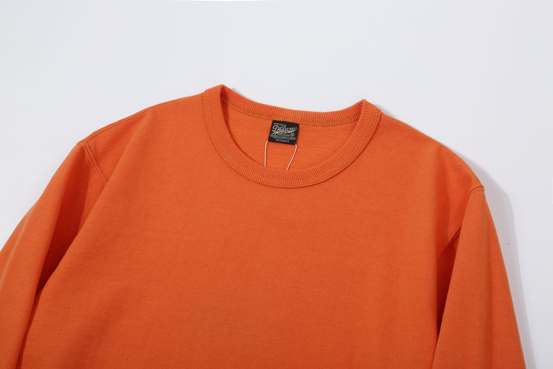 Deluxeware DXTL-00 12.5oz loopwheeled long sleeve t-shirt made in Japan ultra heavyweight orange