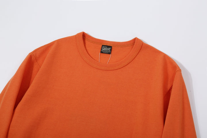 Deluxeware DXTL-00 12.5oz loopwheeled long sleeve t-shirt made in Japan ultra heavyweight orange