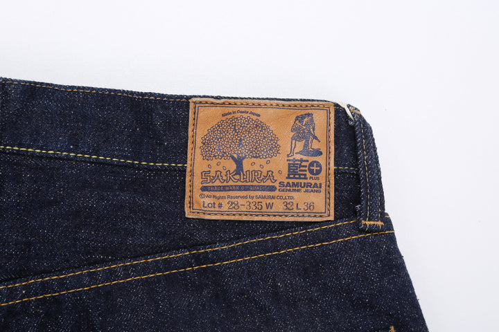Samurai Jeans S500AX-SAKURA AI Plus SAKURA 18oz Selvedge Jeans - Serial-Numbered Goat Leather Patch