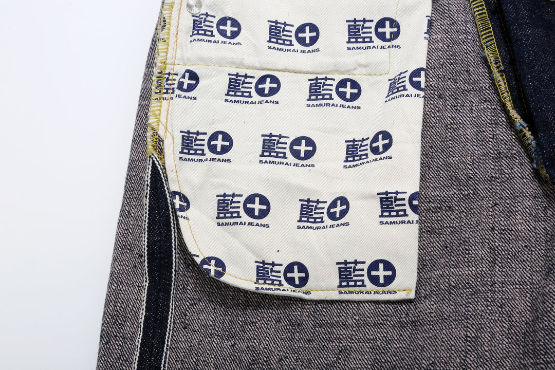 Samurai Jeans S500AX-SAKURA AI Plus SAKURA 18oz Selvedge Jeans - Printed Pocket Bag Close-Up