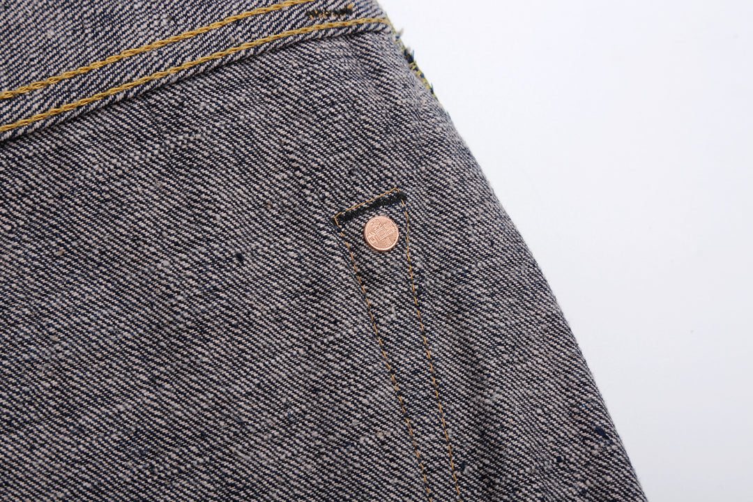 Samurai Jeans S500AX-SAKURA AI Plus SAKURA 18oz Selvedge Jeans - Copper Hidden Rivet Detail