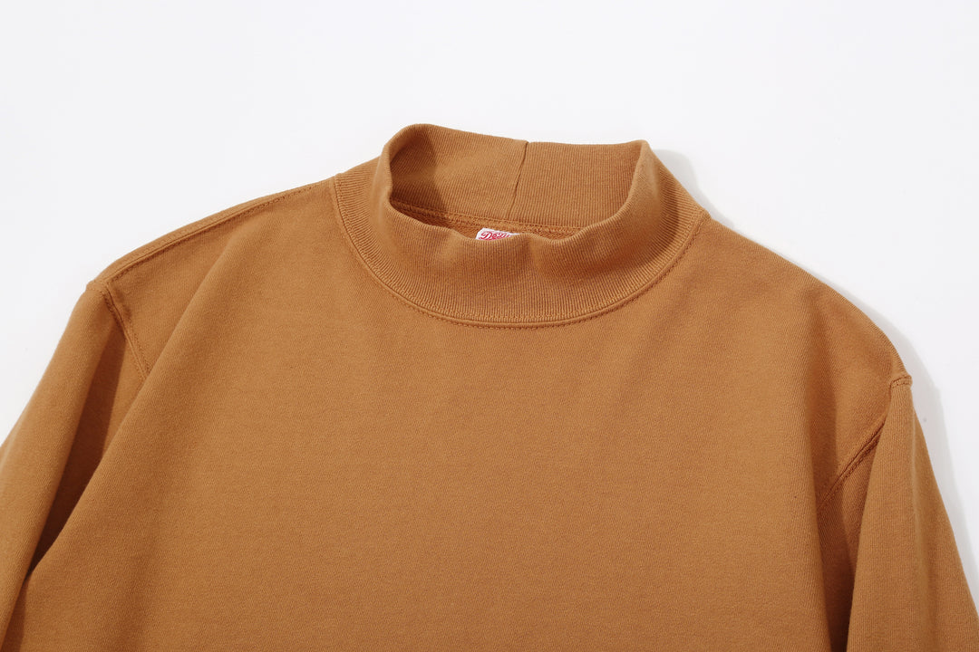 Deluxeware M300 “Azuma-Knit” Lightweight Mock Neck Sweatshirt Made in Japan Mock Neck D.Camel