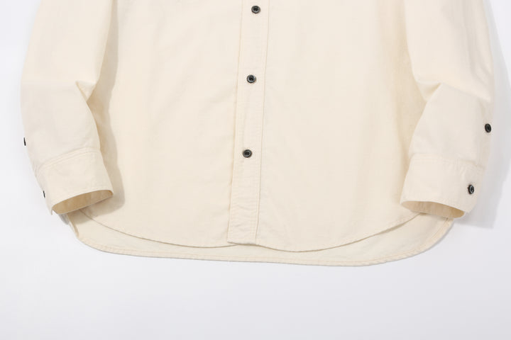 DALEE’S & CO. BF.49 Lightweight Flannel Shirt in Natural – Curved Hem and Cuffs