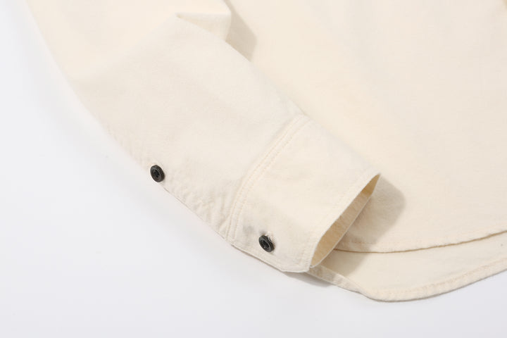 DALEE’S & CO. BF.49 Lightweight Flannel Shirt in Natural – Cuff and Sleeve Placket