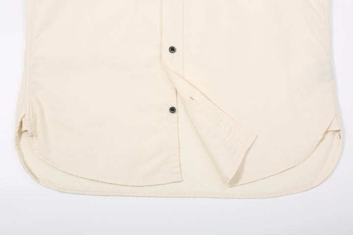 DALEE’S & CO. BF.49 Lightweight Flannel Shirt in Natural – Curved Front Hem